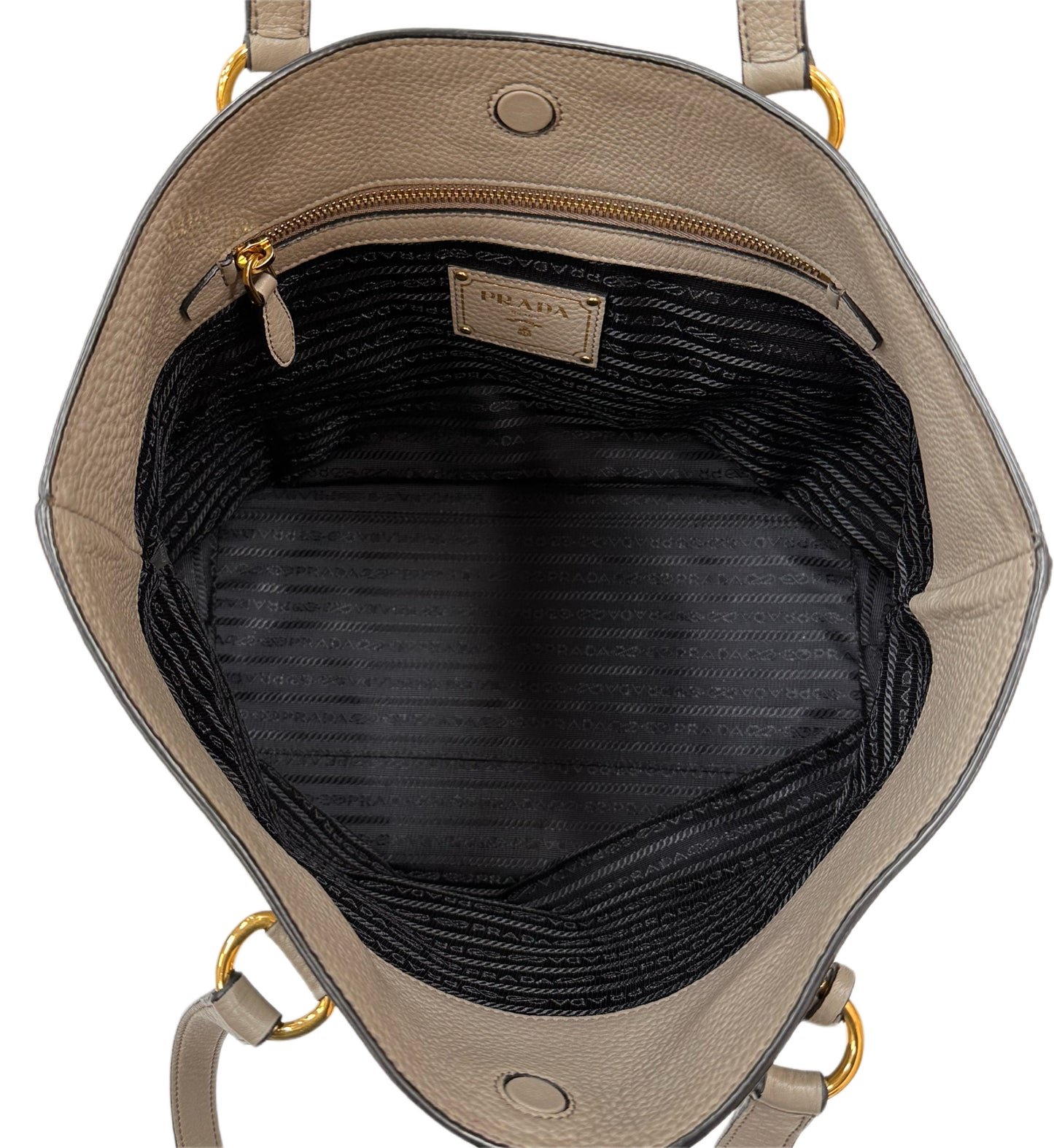 PRADA Phenix Vitello Tote Taupe
