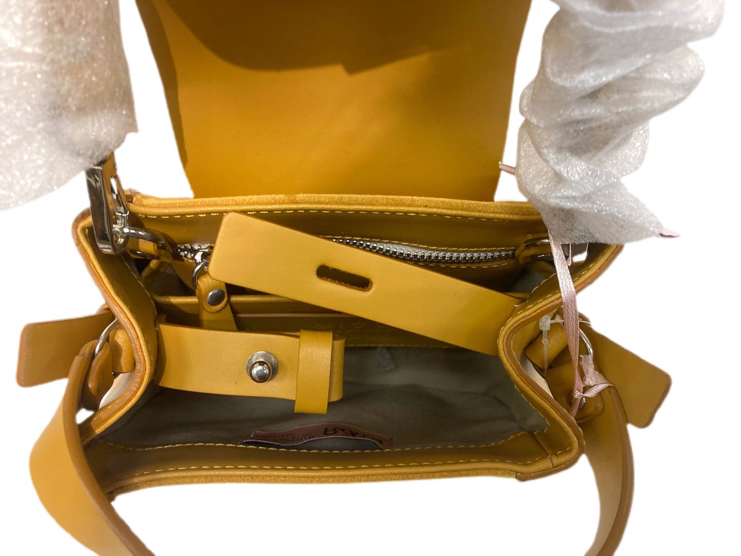 NICO GIANI Leather Top Handle Handbag Yellow