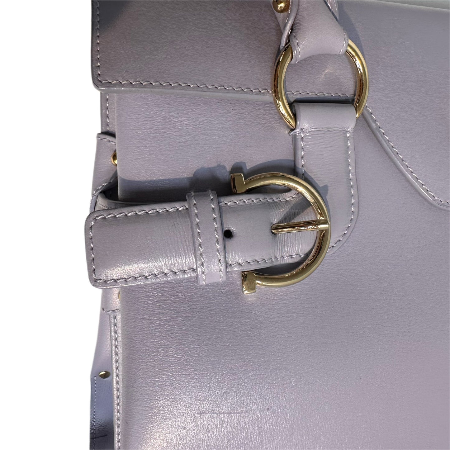 SALVATORE FERRAGAMO Lilac Gancini Buckle Bag