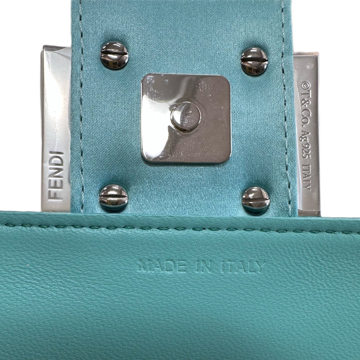 FENDI/TIFFANY Silk Baguette Turquoise