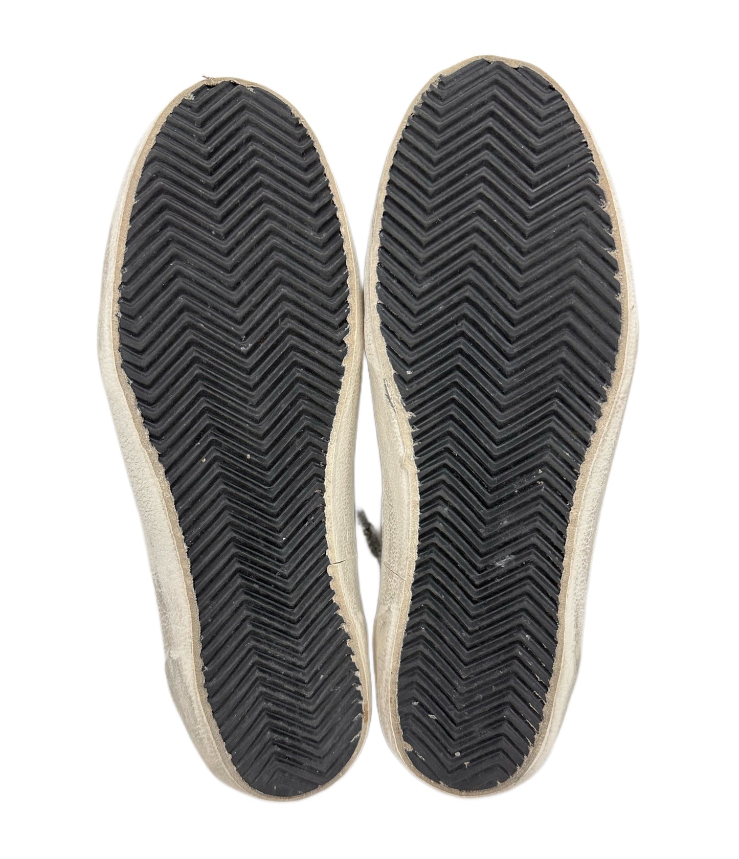 GOLDEN GOOSE Suede/ Glitter Mid Star Sneaker White/Silver