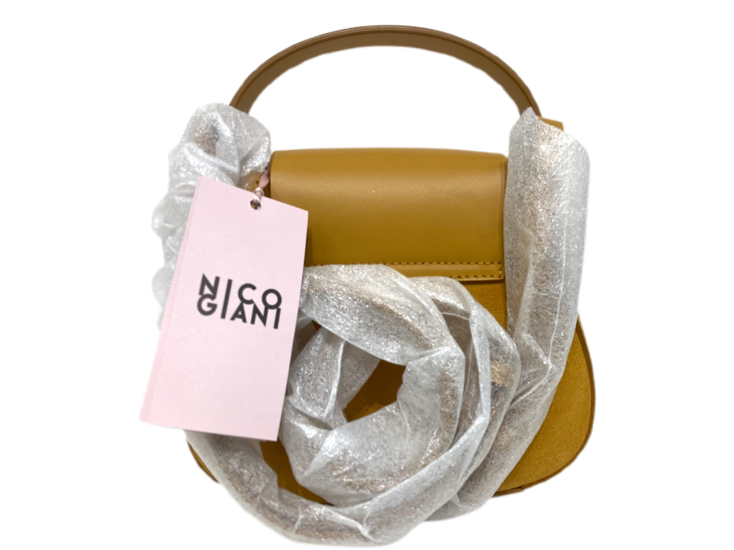 NICO GIANI Leather Top Handle Handbag Yellow