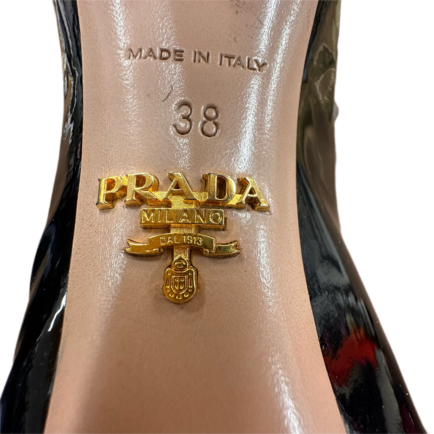 PRADA Patent Leather Platform Sandal Size 38