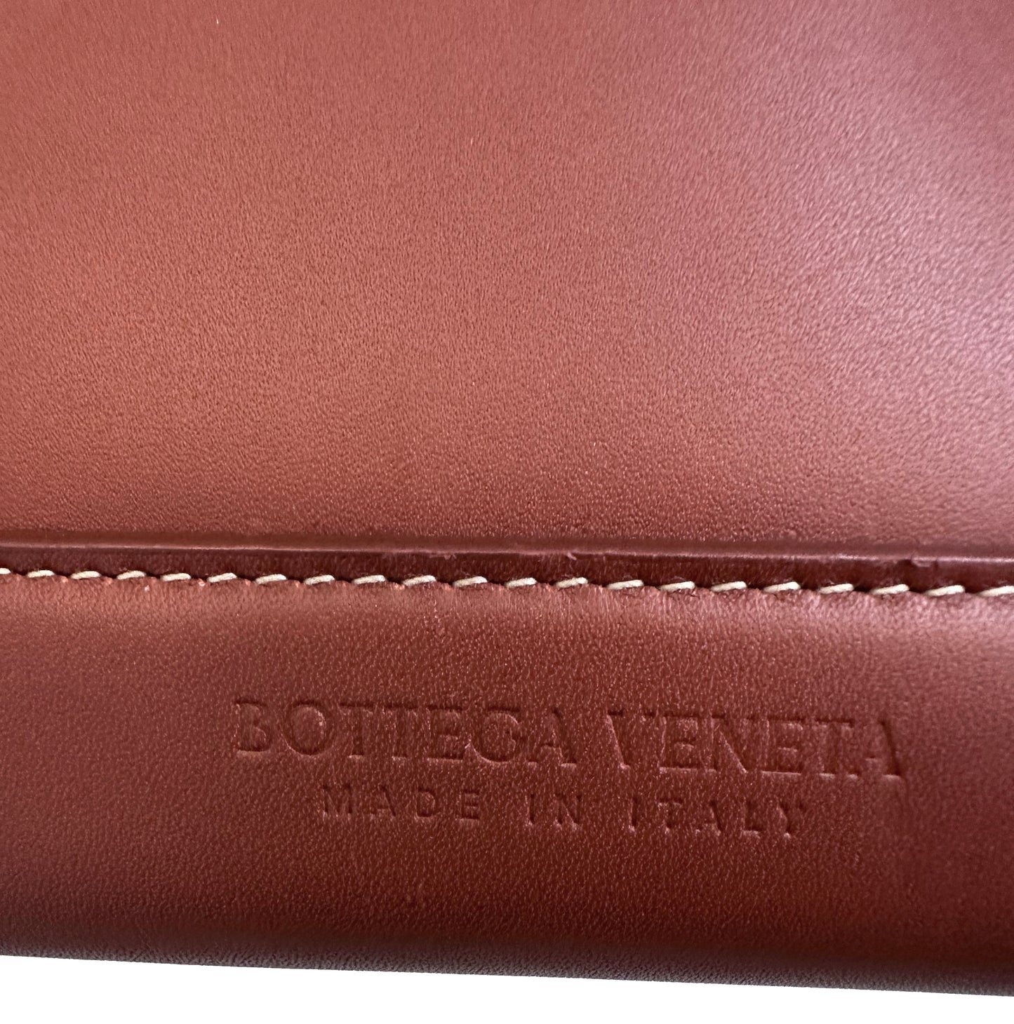BOTTEGA VENETA "Arco" Leather Satchel Cognac