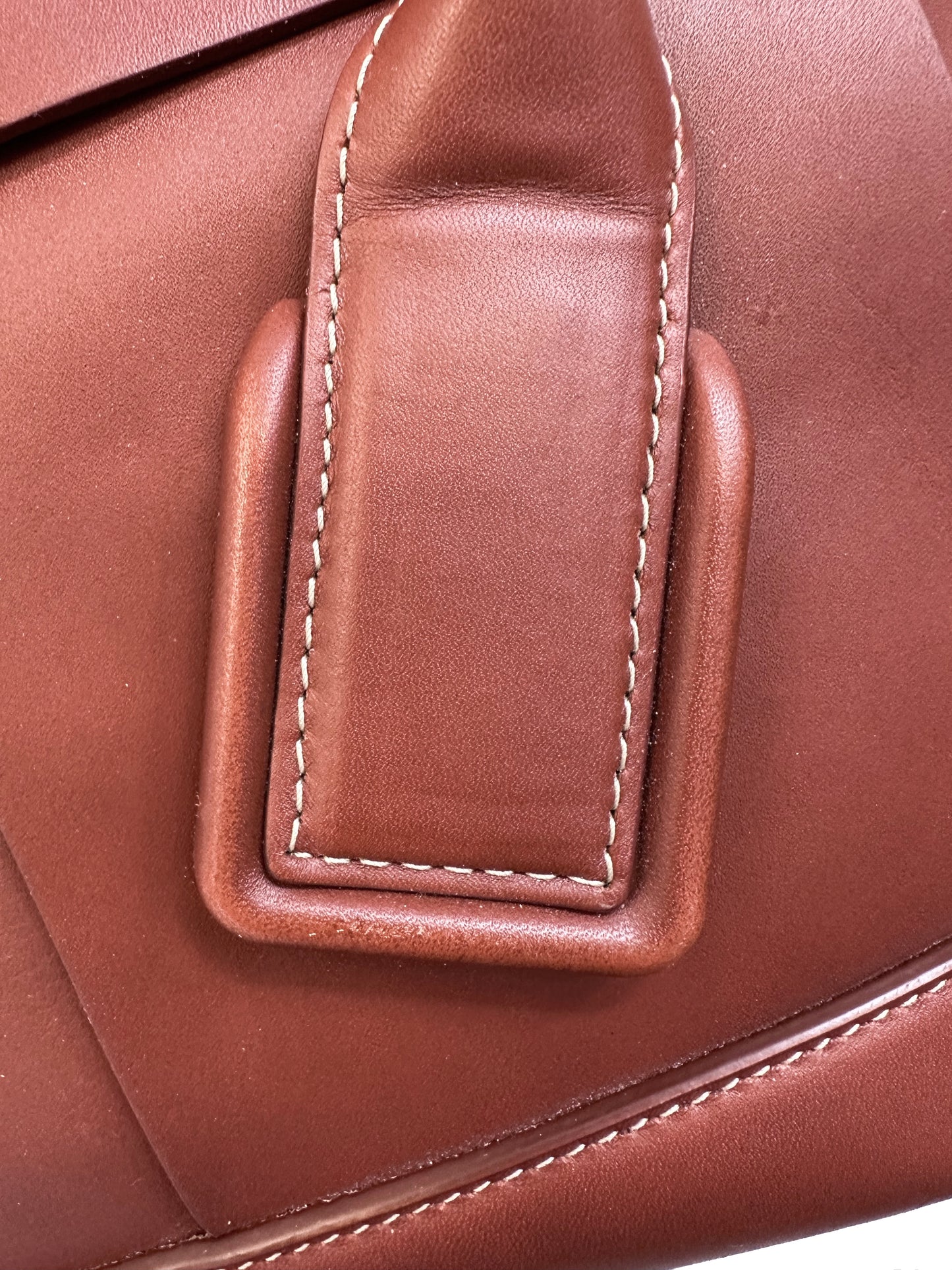 BOTTEGA VENETA "Arco" Leather Satchel Cognac