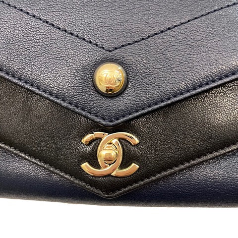 CHANEL Elaphe Double Chevron Flap Bag Medium