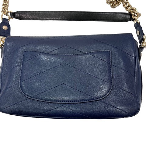 CHANEL Elaphe Double Chevron Flap Bag Medium