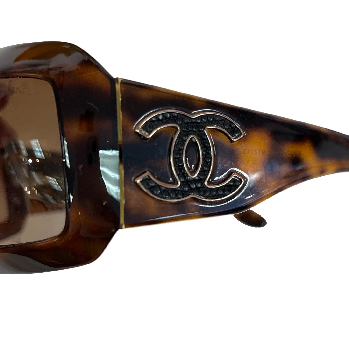 CHANEL Wrap Style Brown Sunglasses