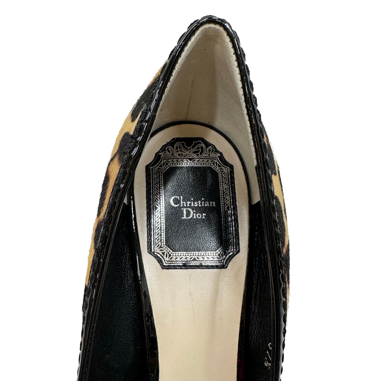 CHRISTIAN DIOR Leopard Print Pony Hair Pump Size 7.5
