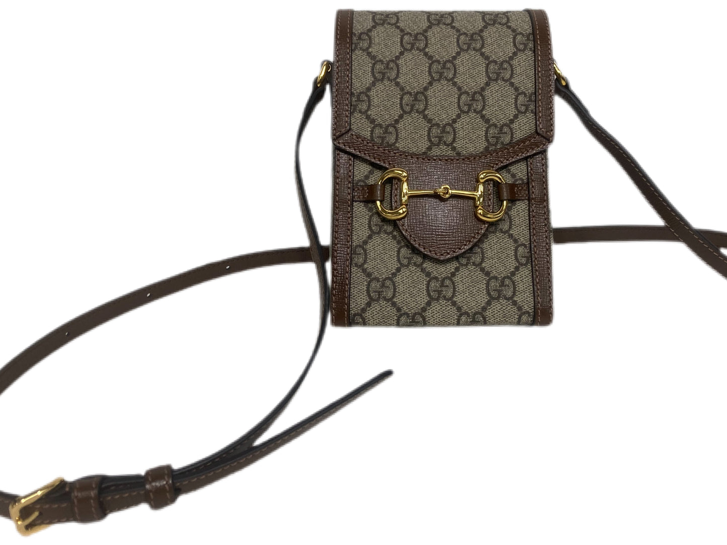 GUCCI Canvas Monogram Crossbody Taupe
