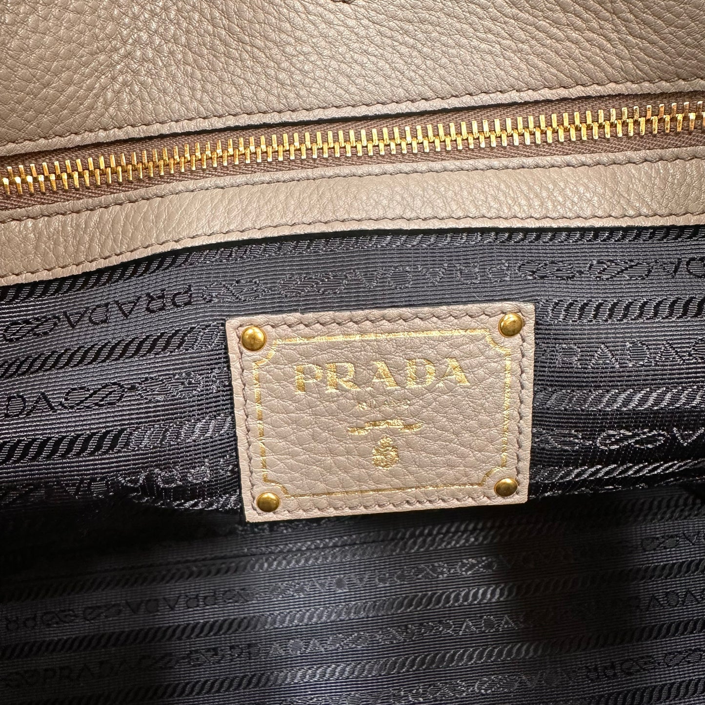 PRADA Phenix Vitello Tote Taupe