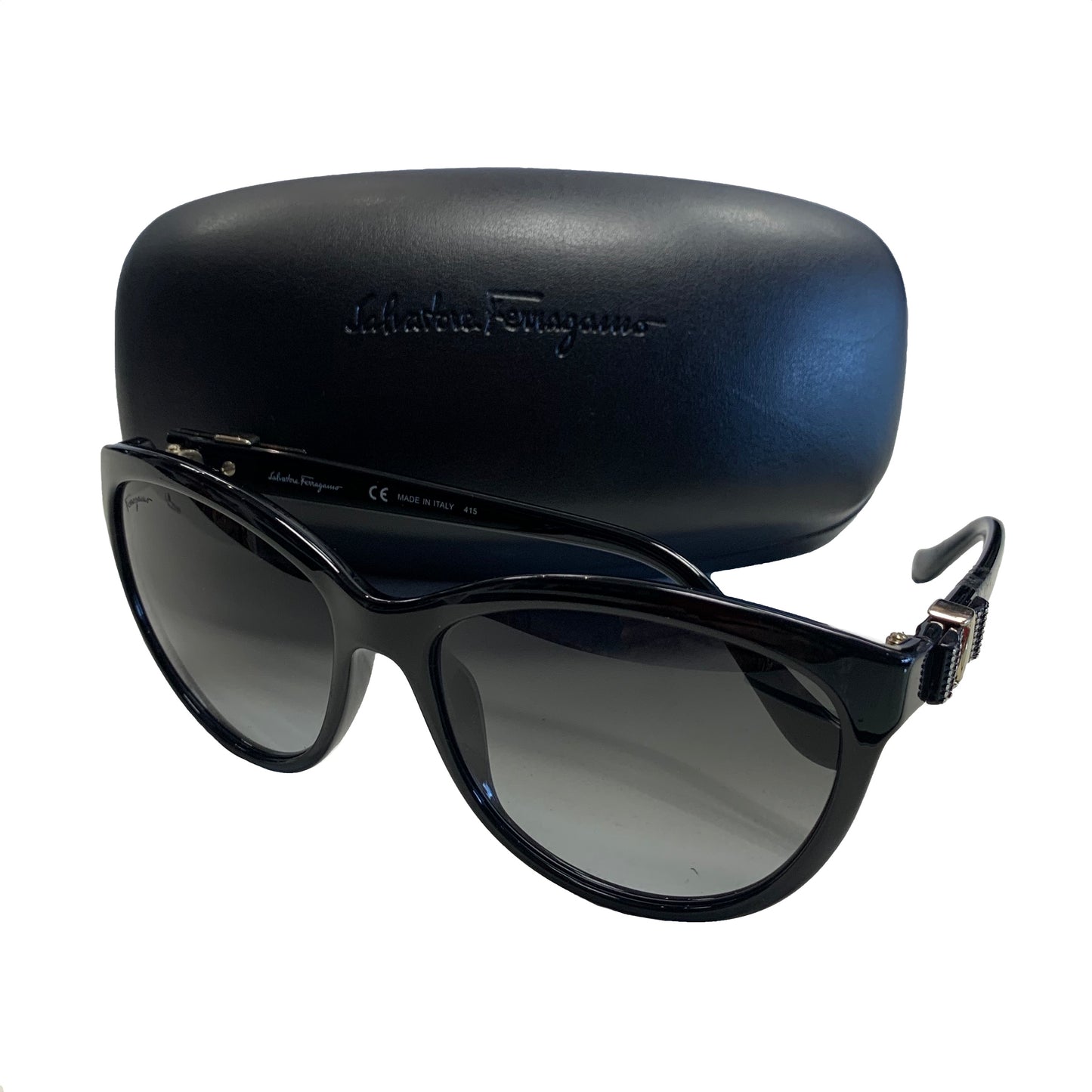 FERRAGAMO BLACK SUNGLASSES - NEW