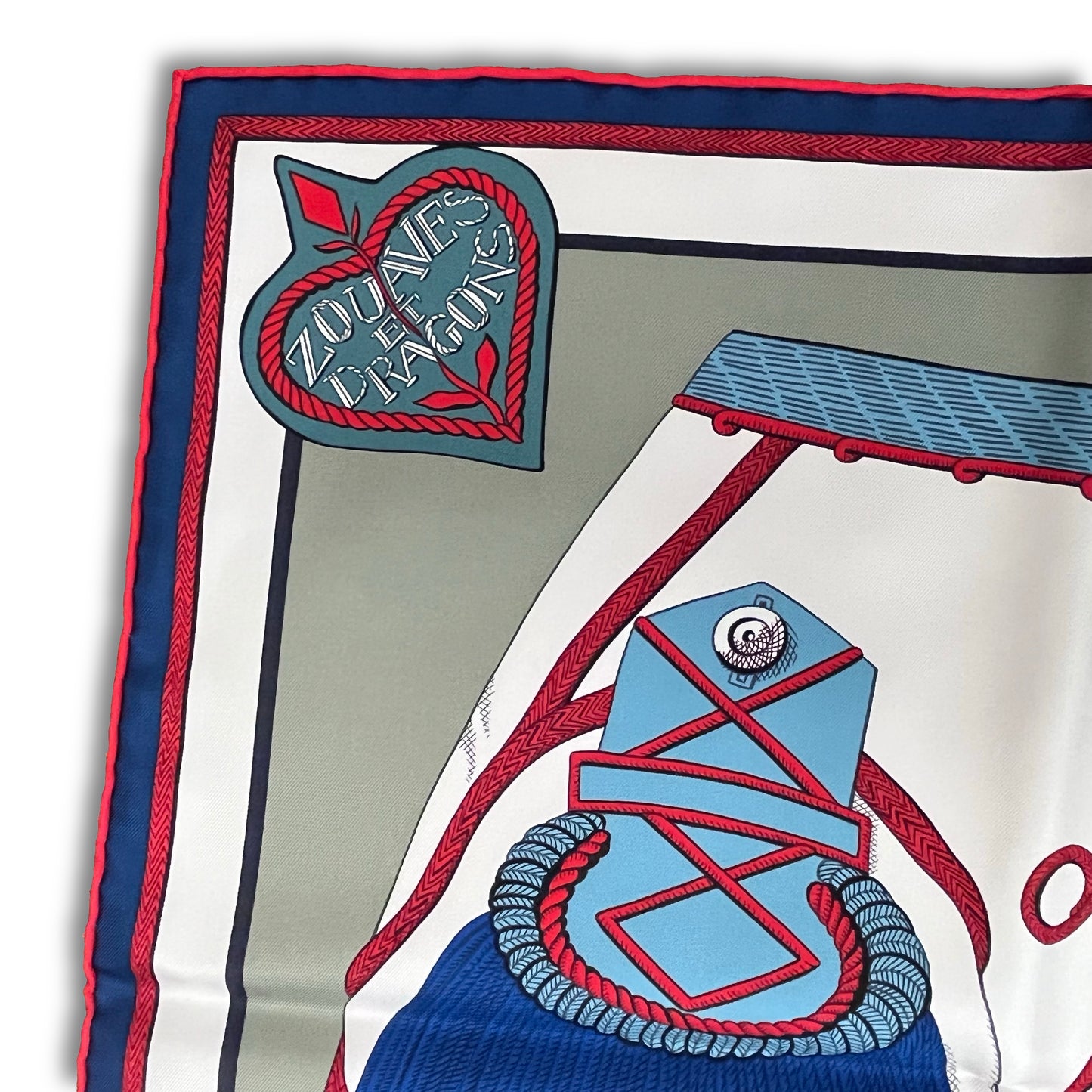 HERMES "Zouaves Et Dragons" Silk Scarf