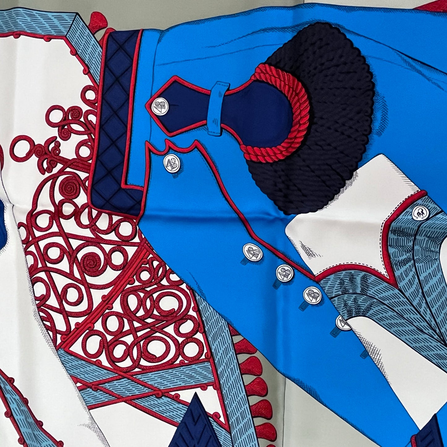 HERMES "Zouaves Et Dragons" Silk Scarf