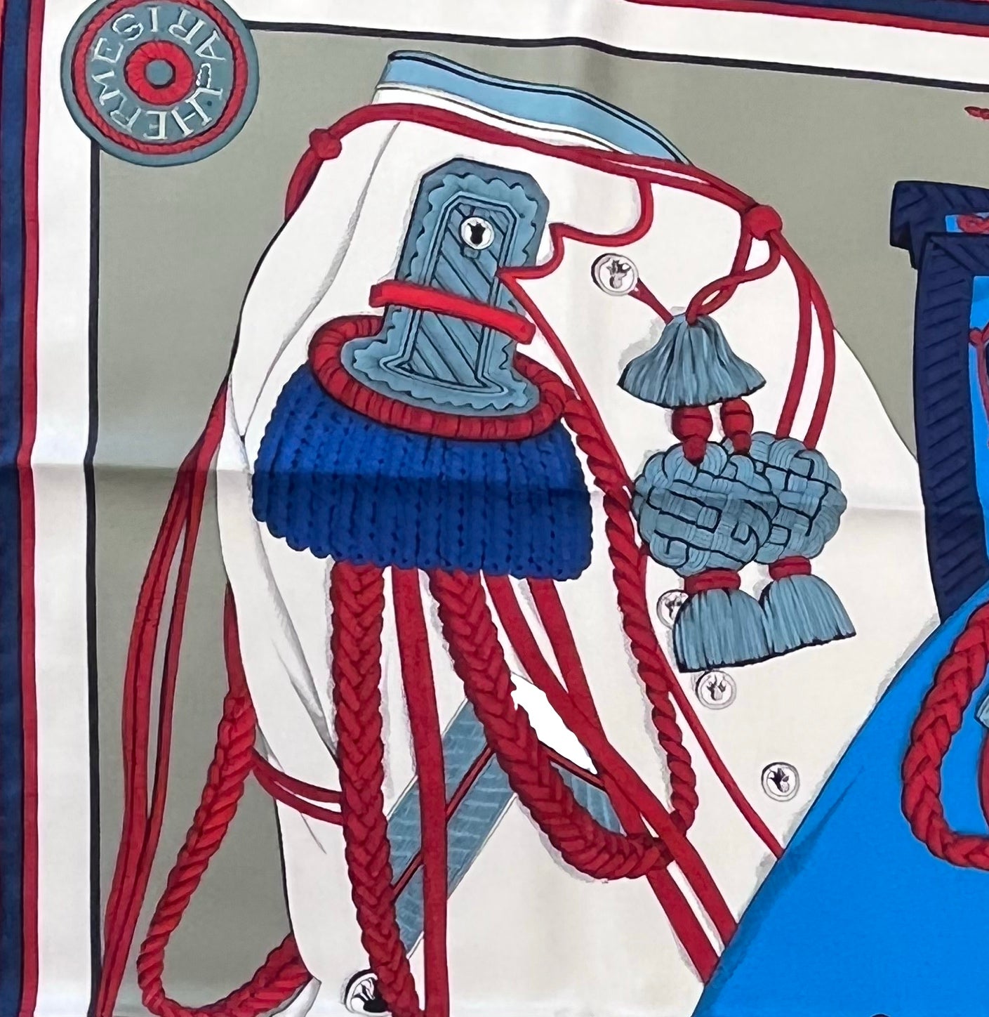 HERMES "Zouaves Et Dragons" Silk Scarf