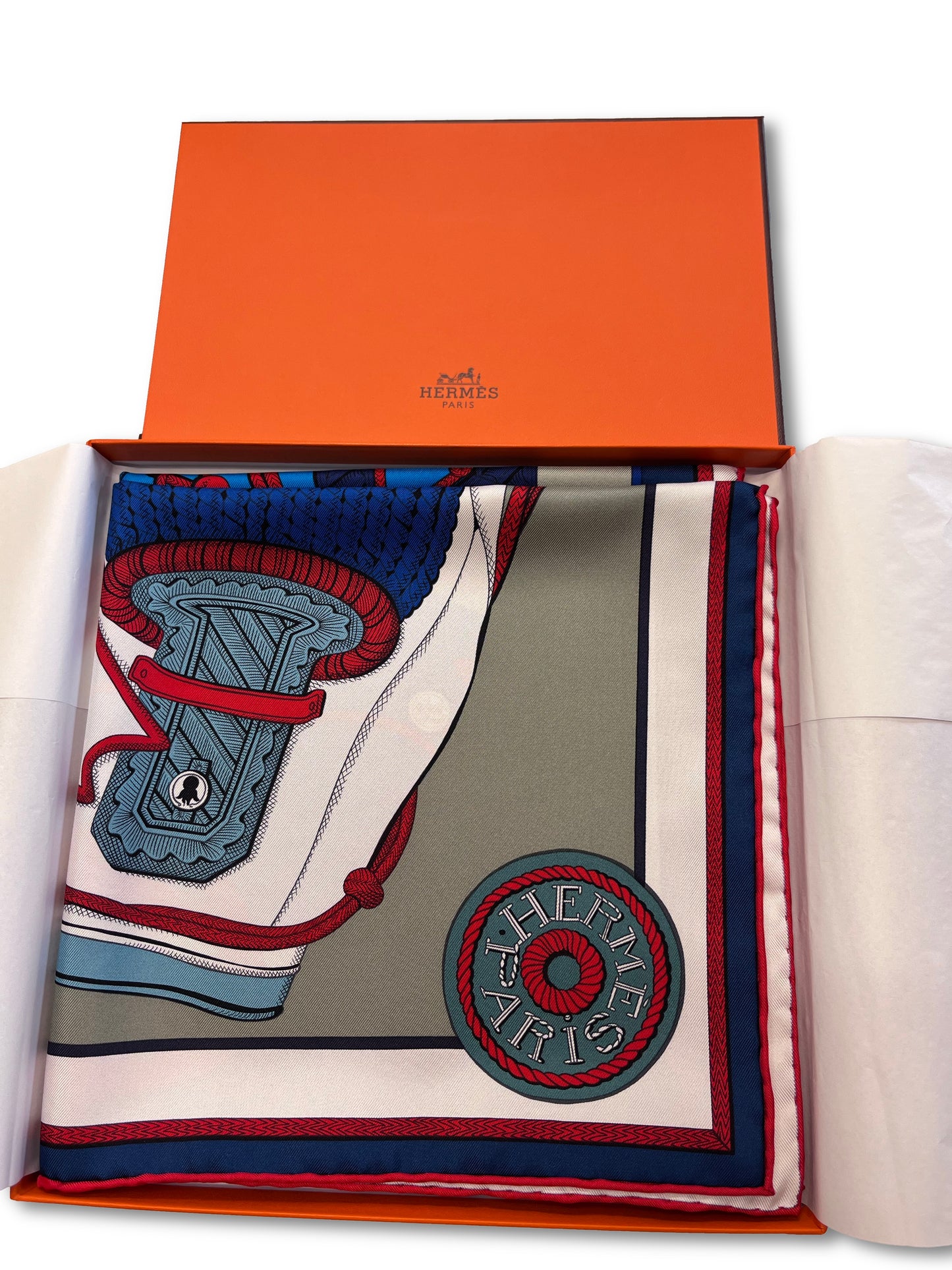 HERMES "Zouaves Et Dragons" Silk Scarf