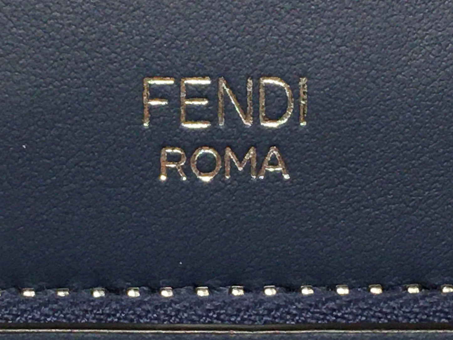 FENDI Leather Dotcom Keyhole Handbag Blue
