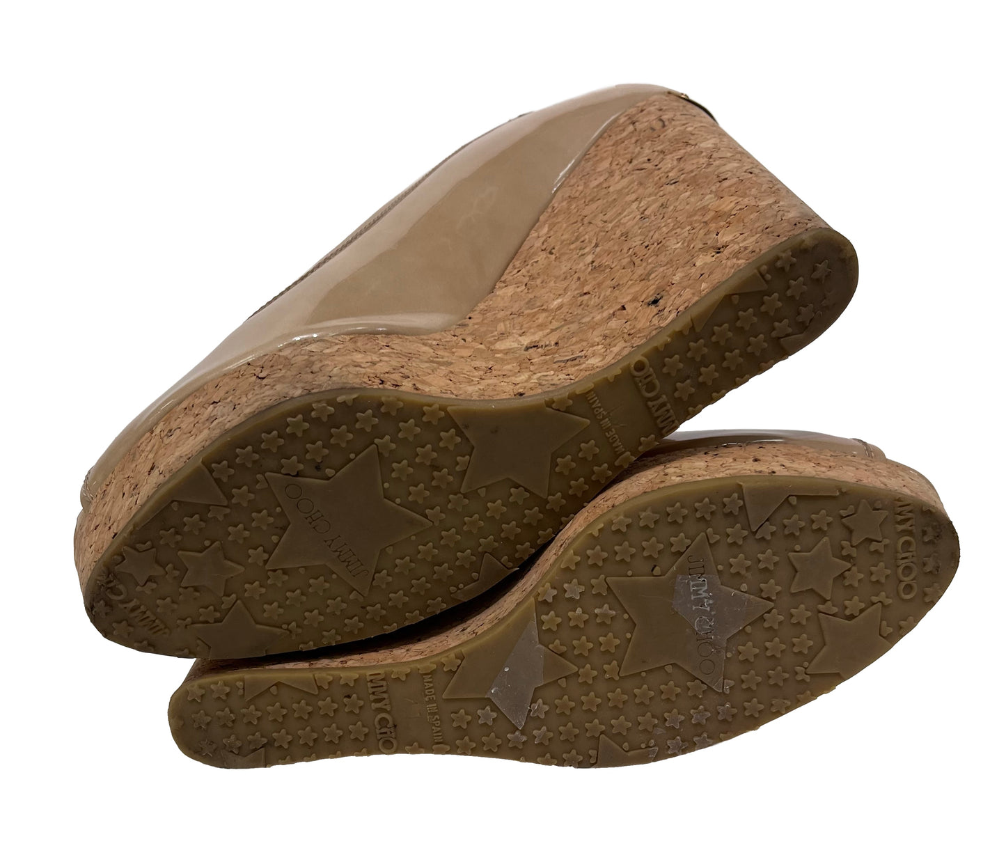 JIMMY CHOO Patent and Cork Wedge Size 41