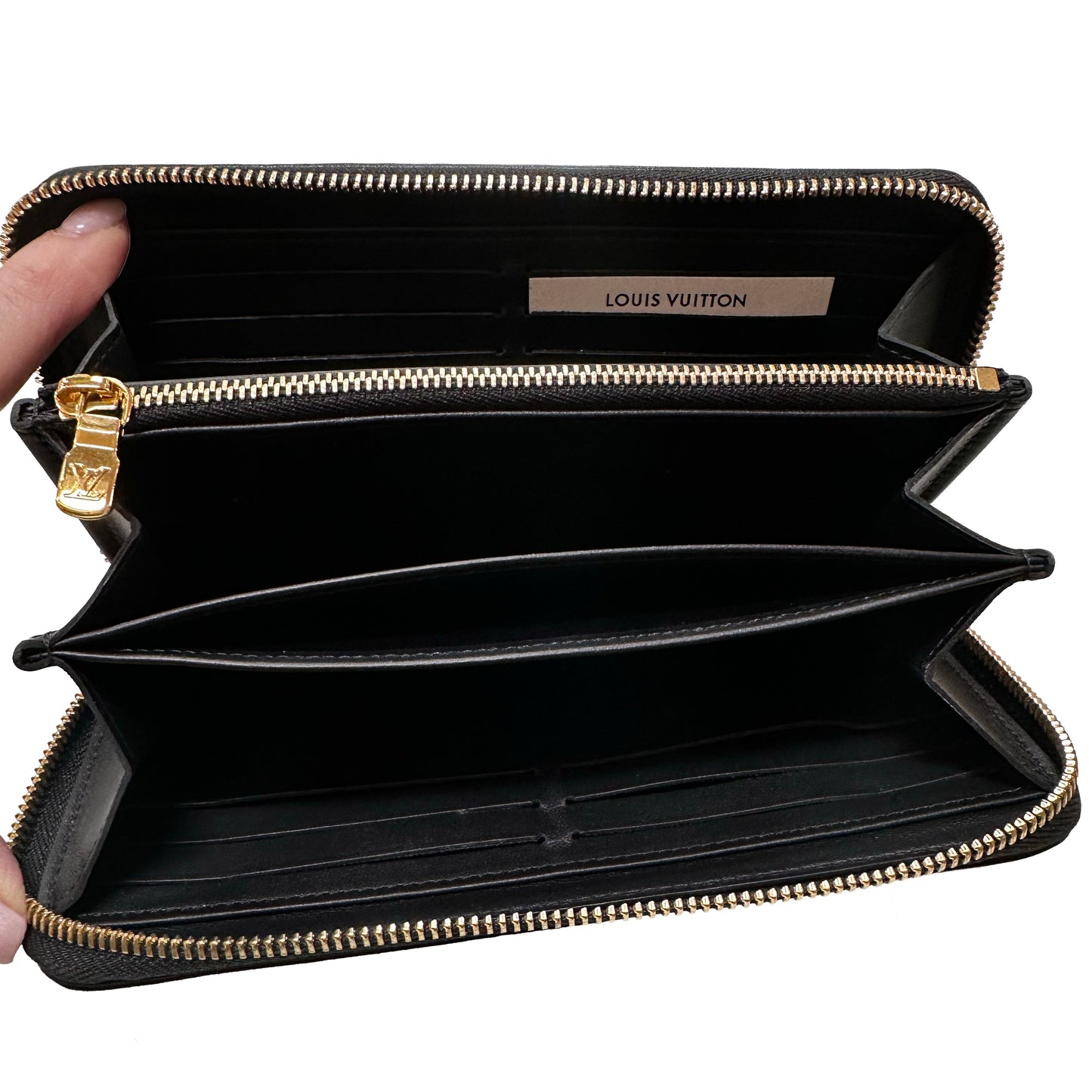 LOUIS VUITTON Monogram Embossed Zippy Wallet, Black