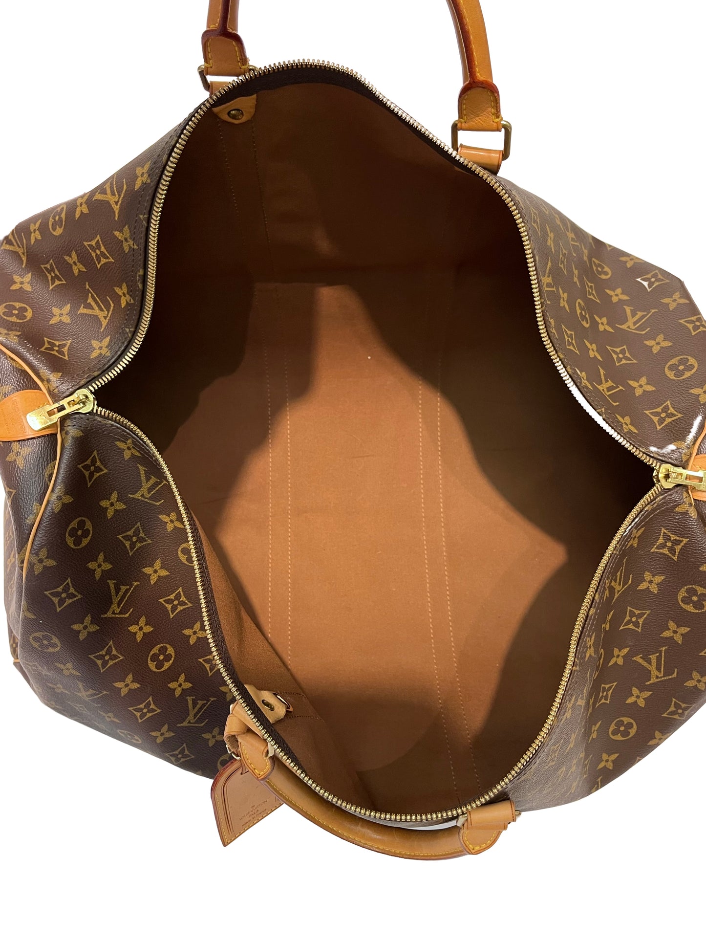 LOUIS VUITTON Monogram Keepall Duffle Bag Brown