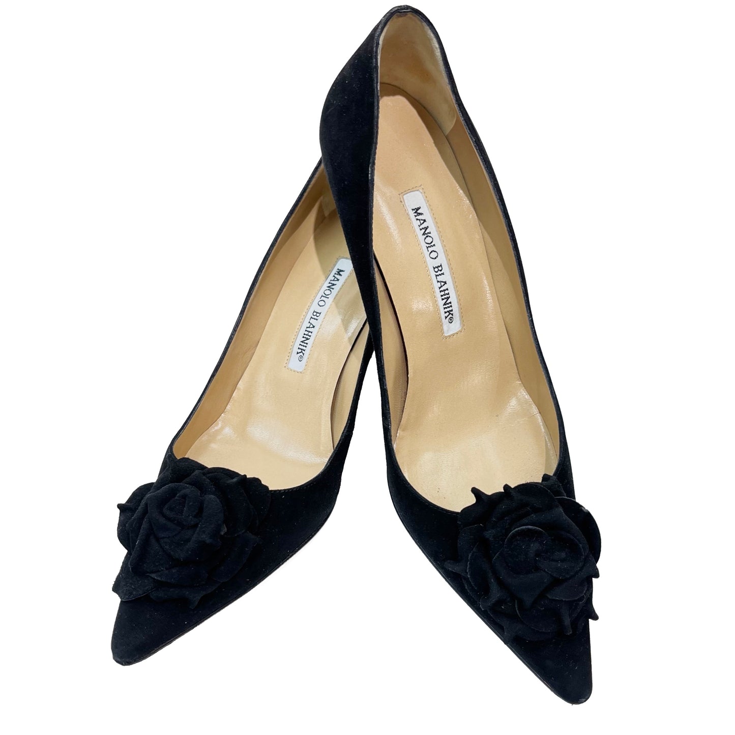 MANOLO BLAHNIK Black Suede Pumps Size 39