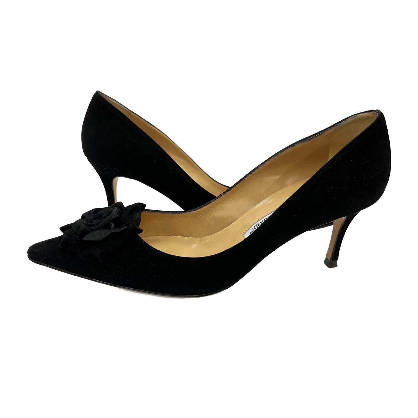 MANOLO BLAHNIK Black Suede Pumps Size 39