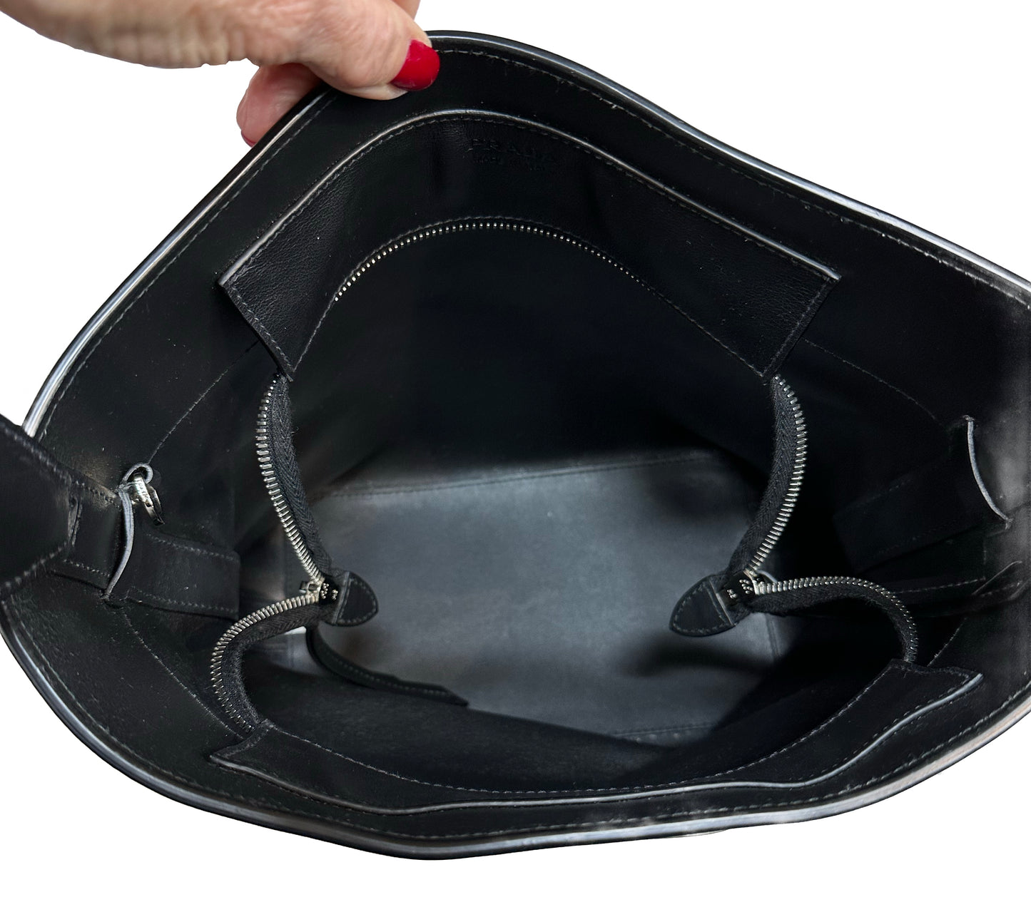 PRADA Black Leather Shoulder Bag
