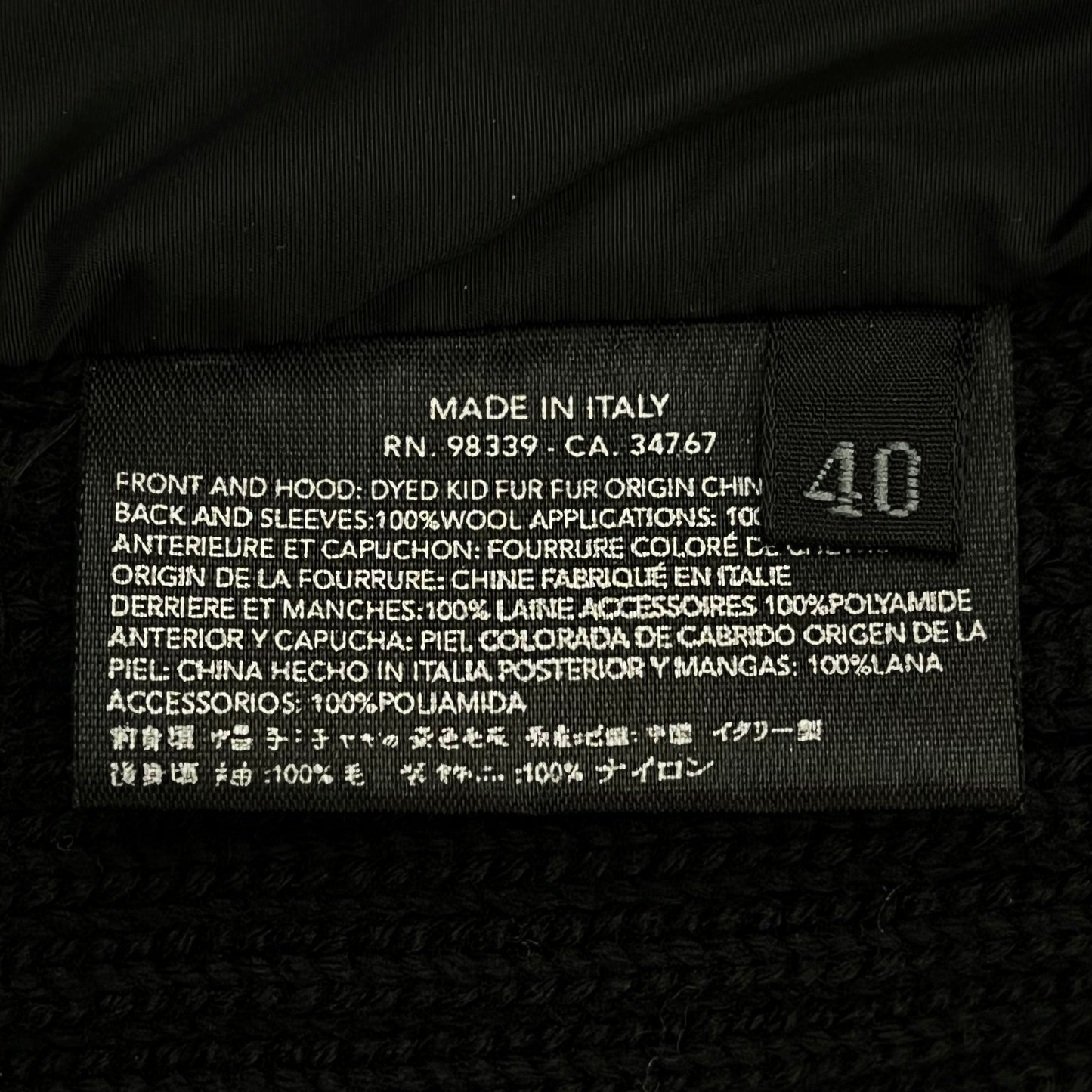 PRADA Fur, Wool & Nylon Jacket Size 40