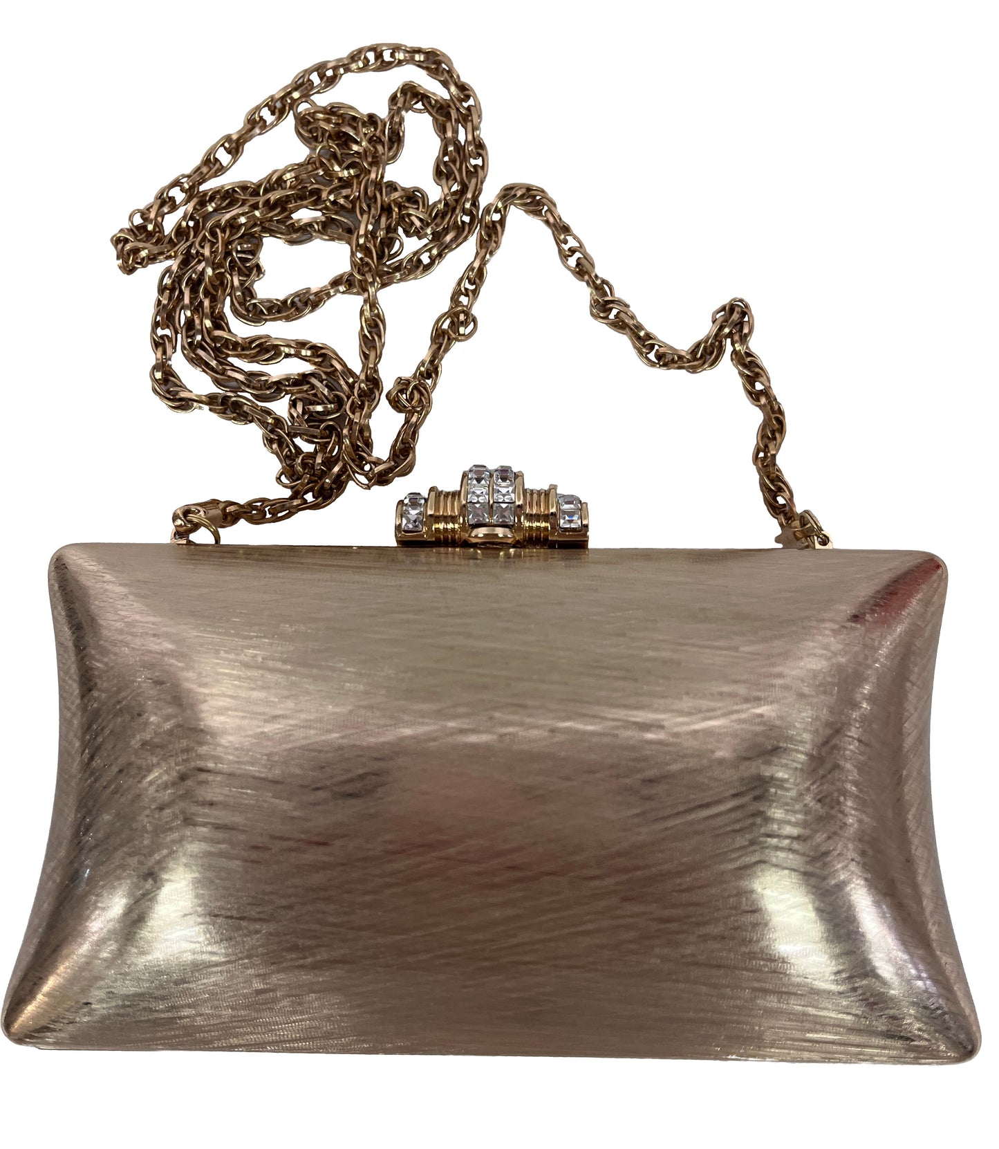 RODO Vintage Brushed Goldtone Metal Evening Clutch