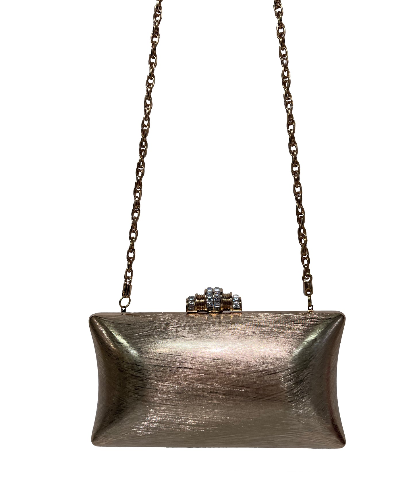 RODO Vintage Brushed Goldtone Metal Evening Clutch