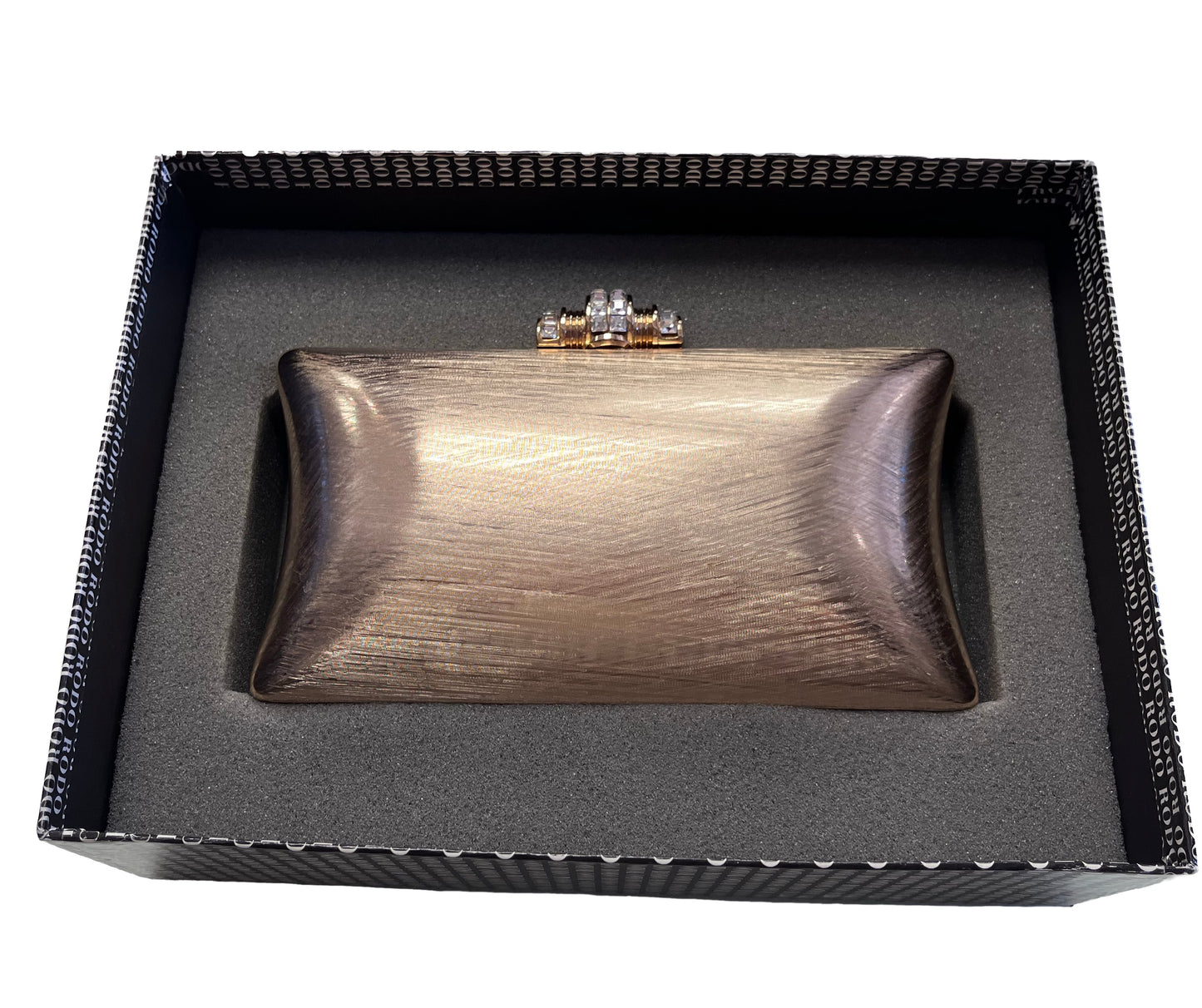 RODO Vintage Brushed Goldtone Metal Evening Clutch