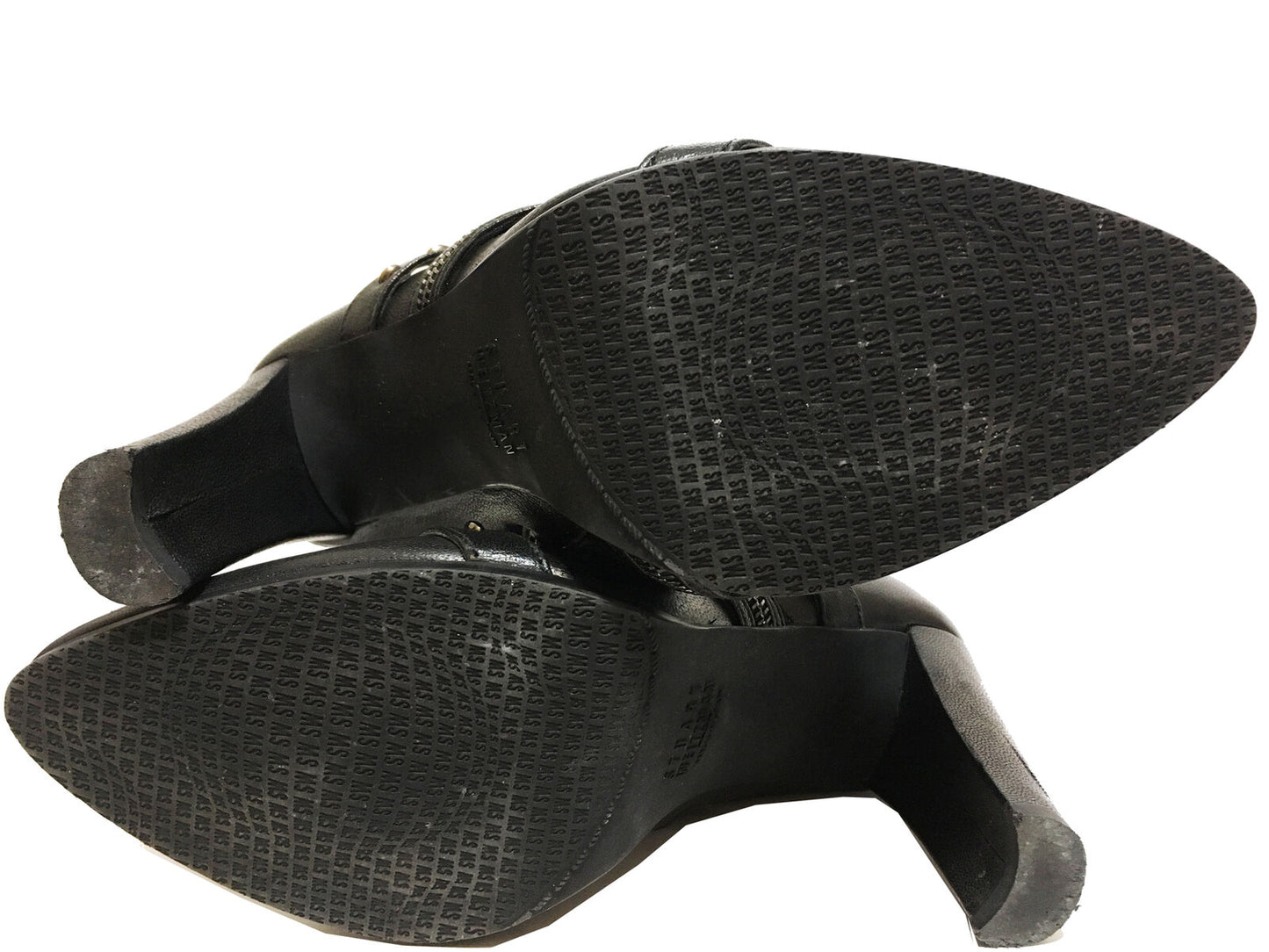 STUART WEITZMAN Leather Pistolero Zipper Booties Black Size 37