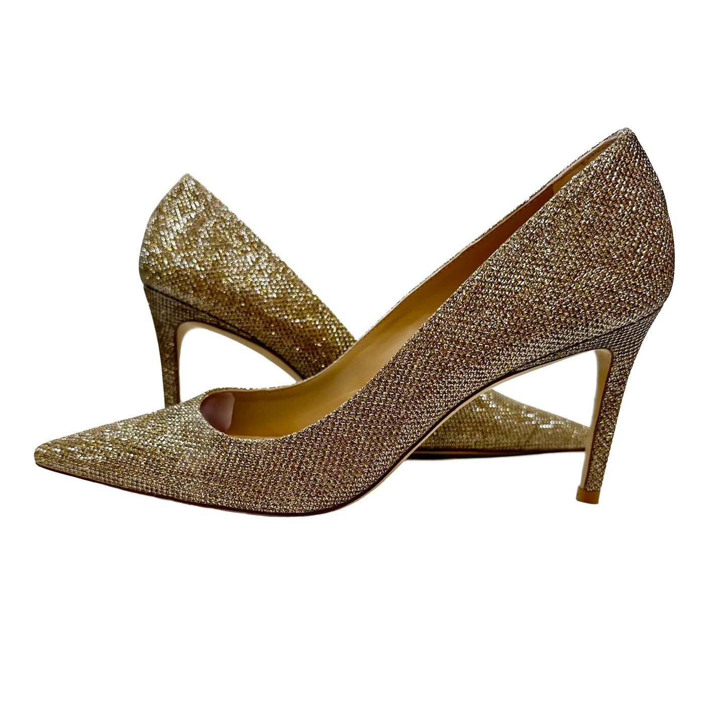 STUART WEITZMAN Gold Glitter Size 7
