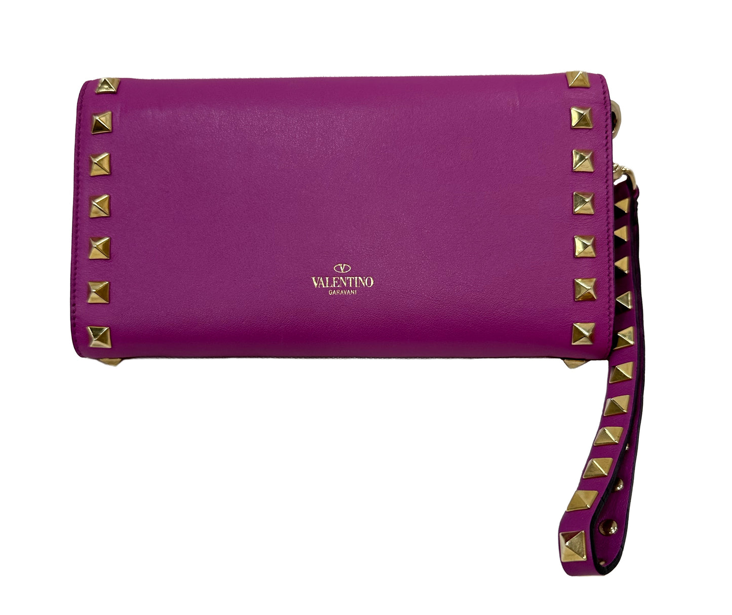 VALENTINO Rockstud Leather Wristlet