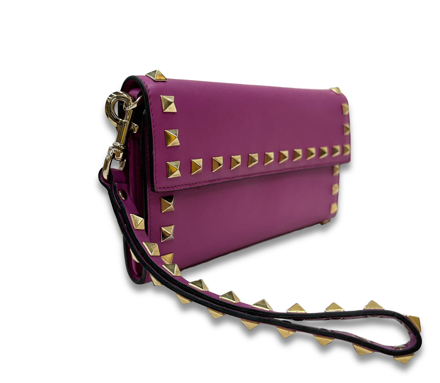 VALENTINO Rockstud Leather Wristlet