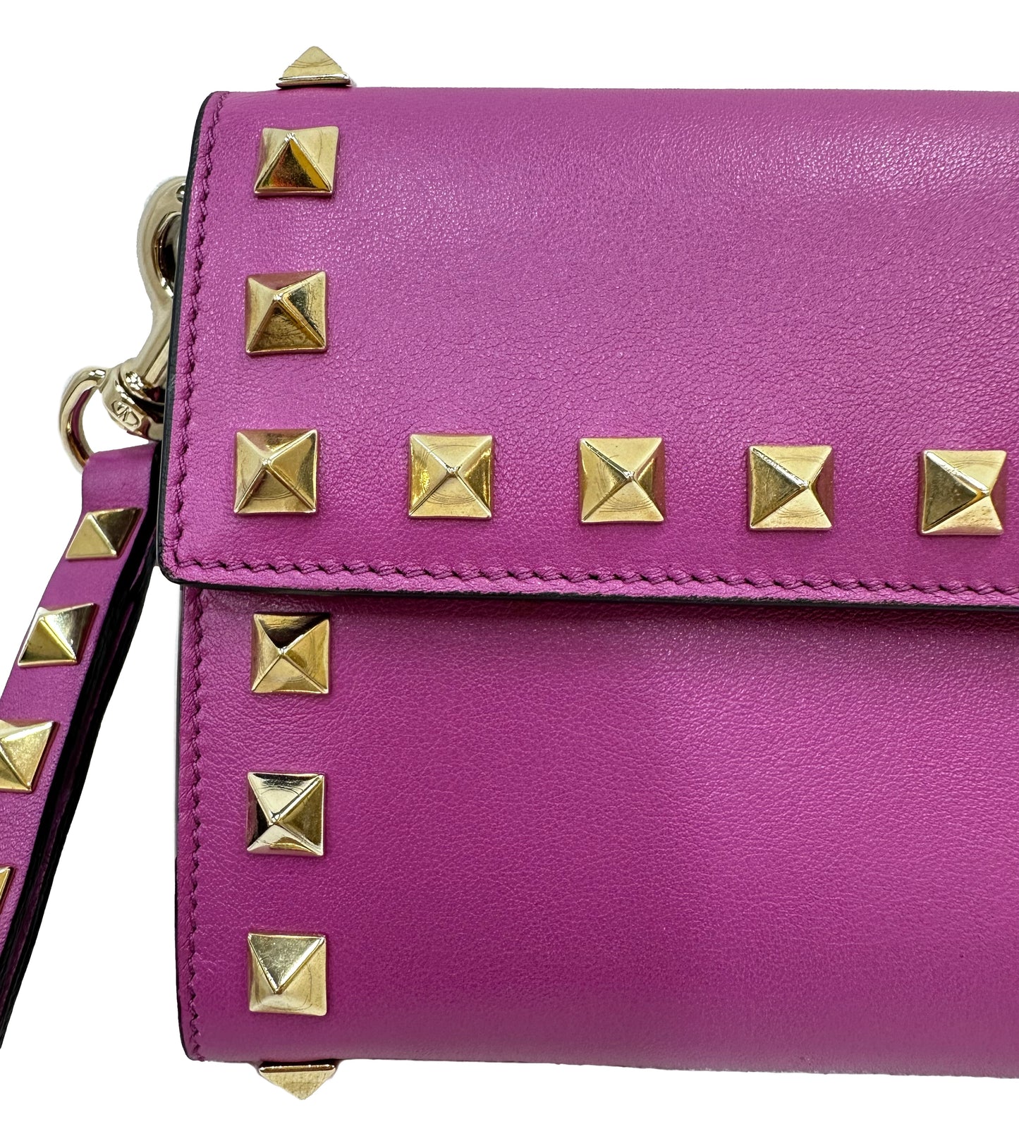 VALENTINO Rockstud Leather Wristlet