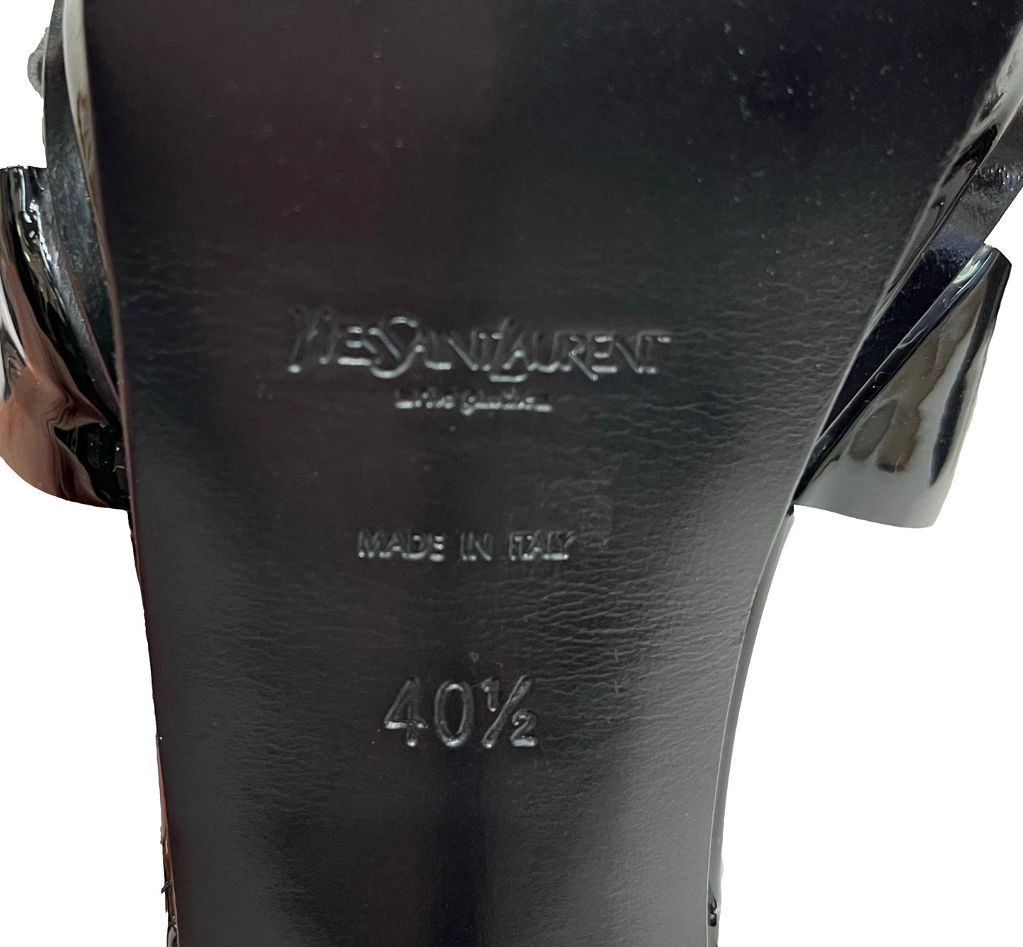 YVES SAINT LAURENT Black Patent Sandal Size 40.5