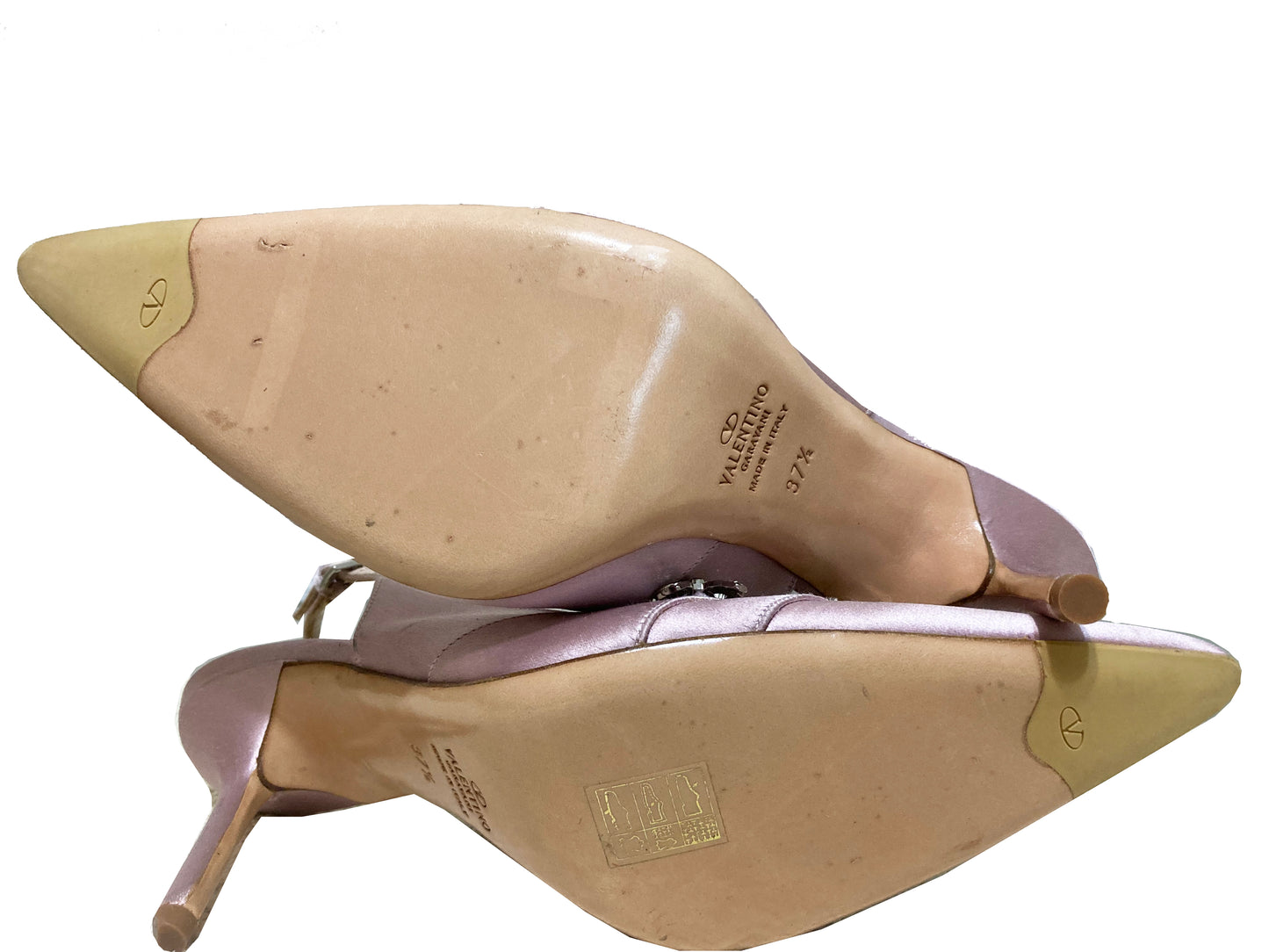 VALENTINO Satin Sling Backs Pink Size 37.5