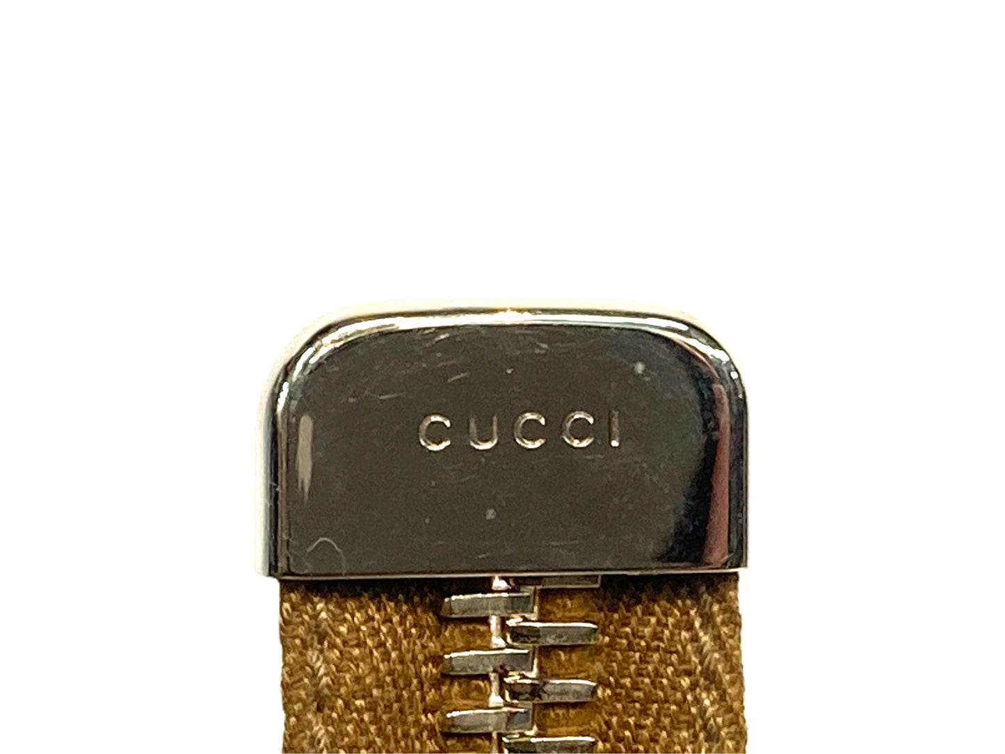 GUCCI Leather GG Monogram Tote Camel