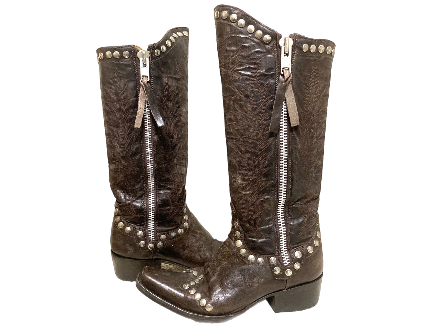 OLD GRINGO Leather Rock Raze Cowboy Boots Brown Size 5.5