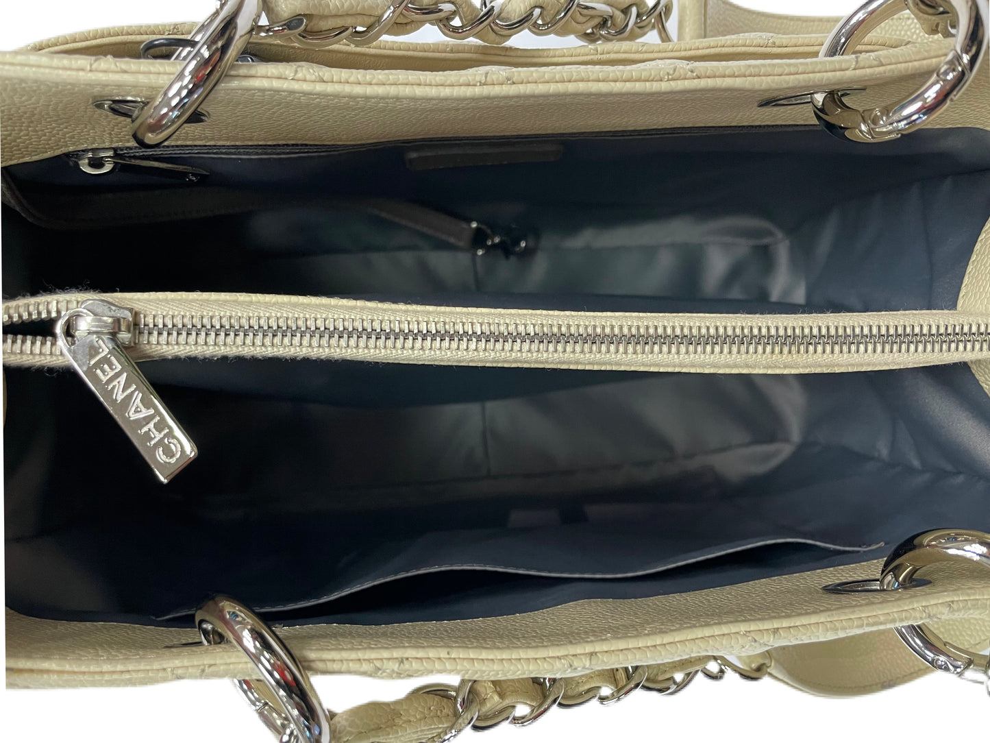 CHANEL Caviar Grand Shopping Tote Beige