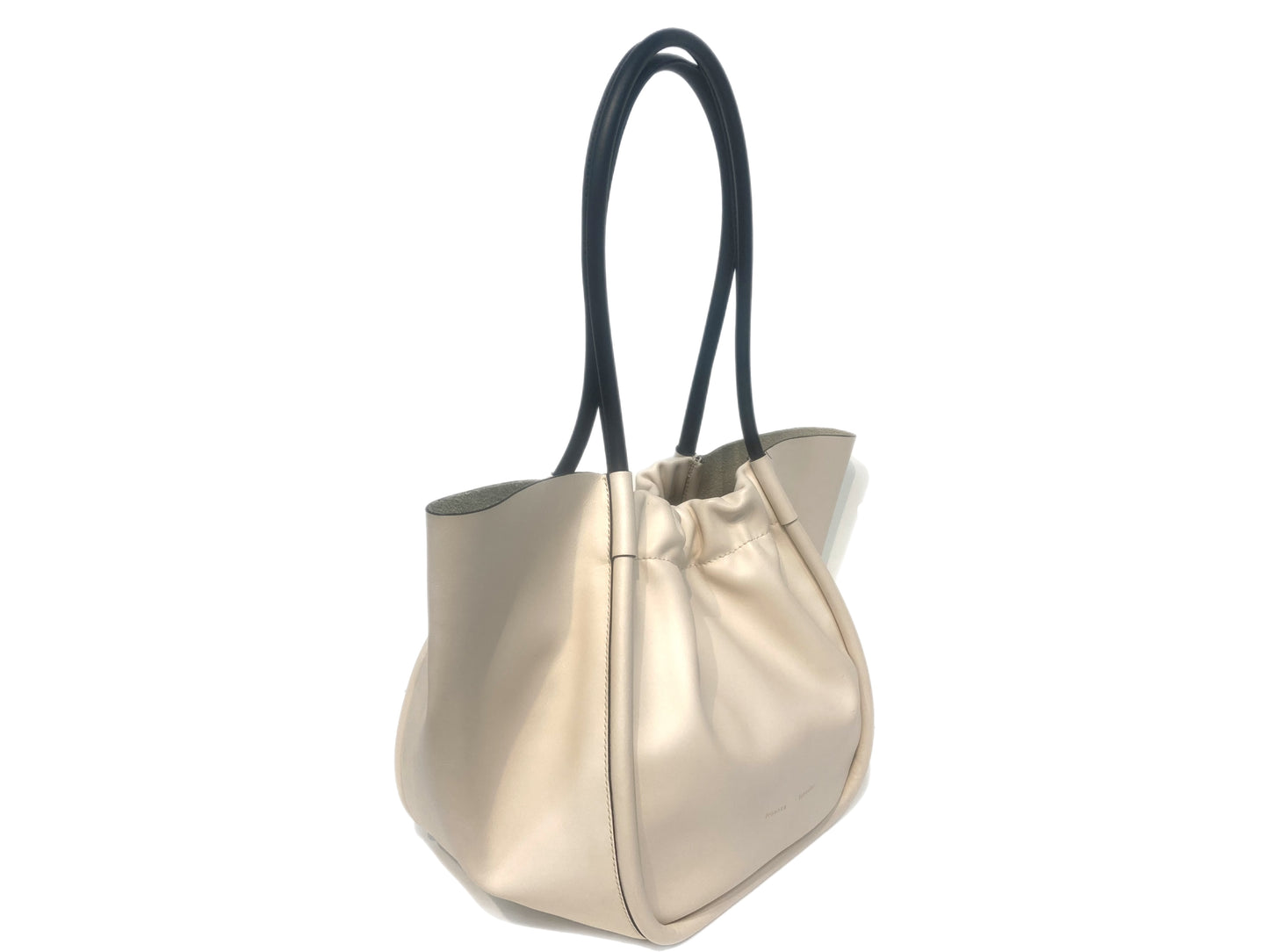 PROENZA SCHOULER Leather Ruched Shoulder Bag Ivory