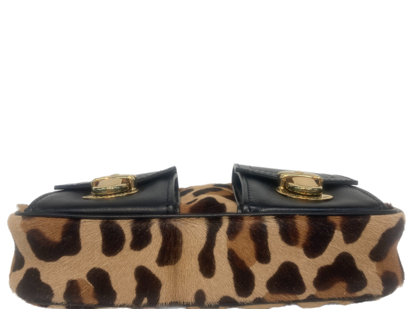 MARC JACOBS Calf Hair Leopard Handbag Brown