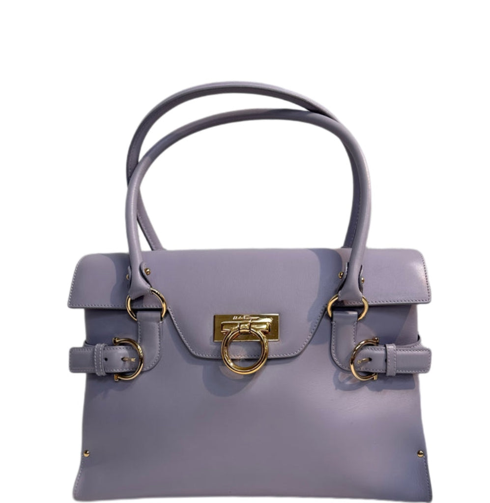 SALVATORE FERRAGAMO Lilac Gancini Buckle Bag