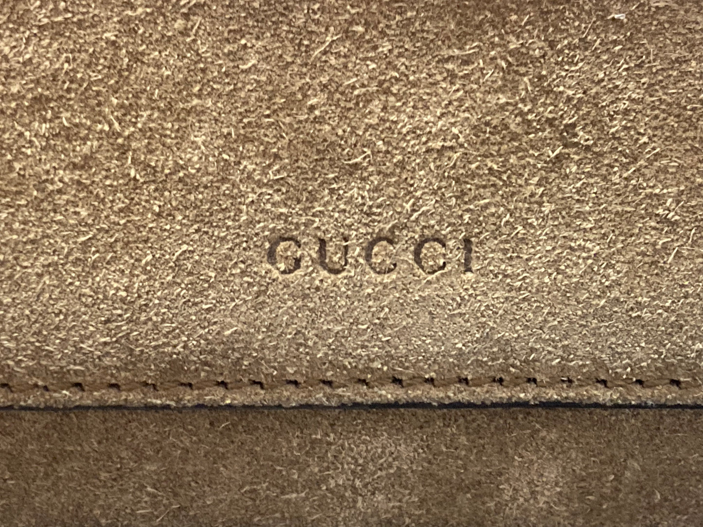 GUCCI Medium Suede Dionysus Shoulder Bag Taupe