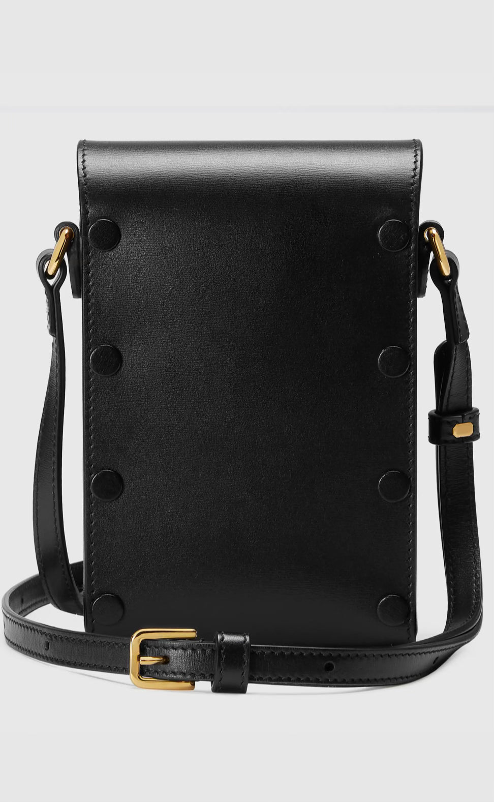 GUCCI Leather 1955 Mini Horse Bit Crossbody Bag Black