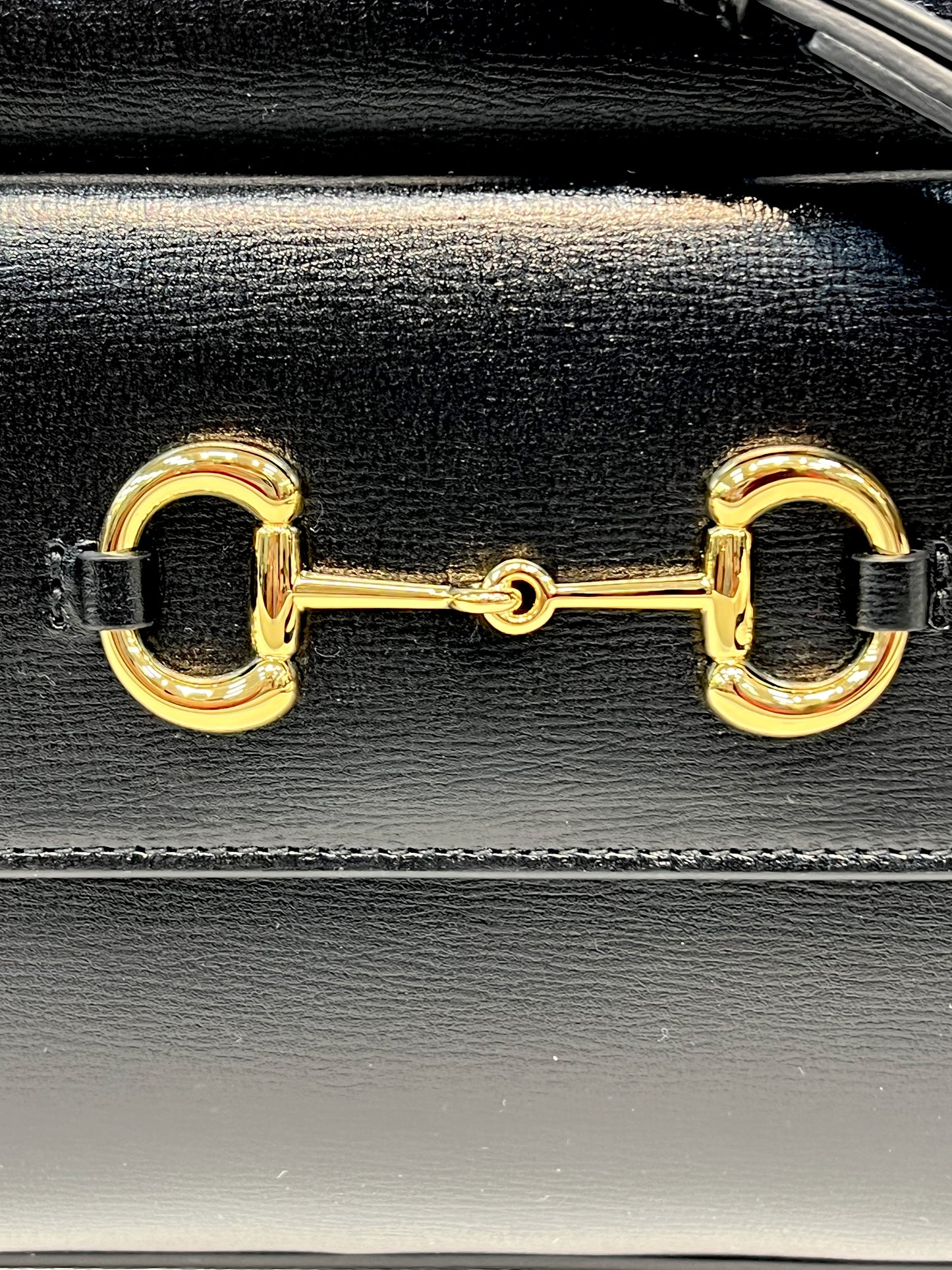 GUCCI Leather Horse-bit 1955 Bag Black