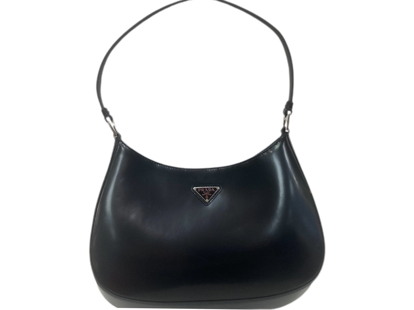 PRADA Leather Cleo Shoulder Bag Black
