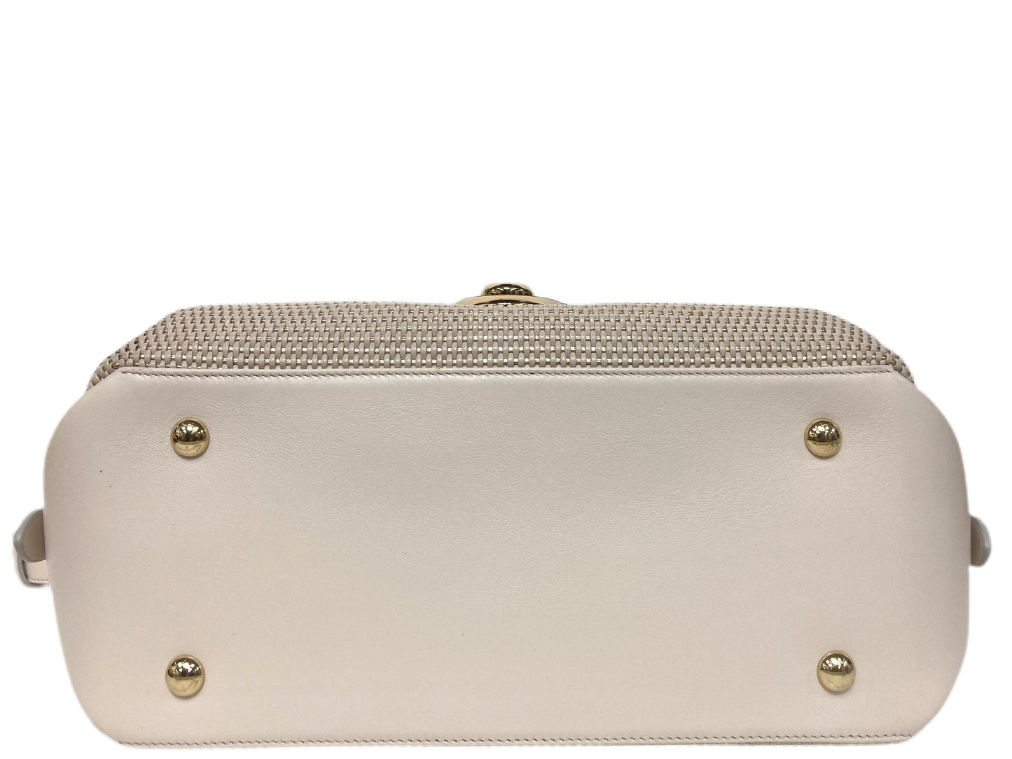 SALVATORE FERRAGAMO Leather Woven Handbag Beige