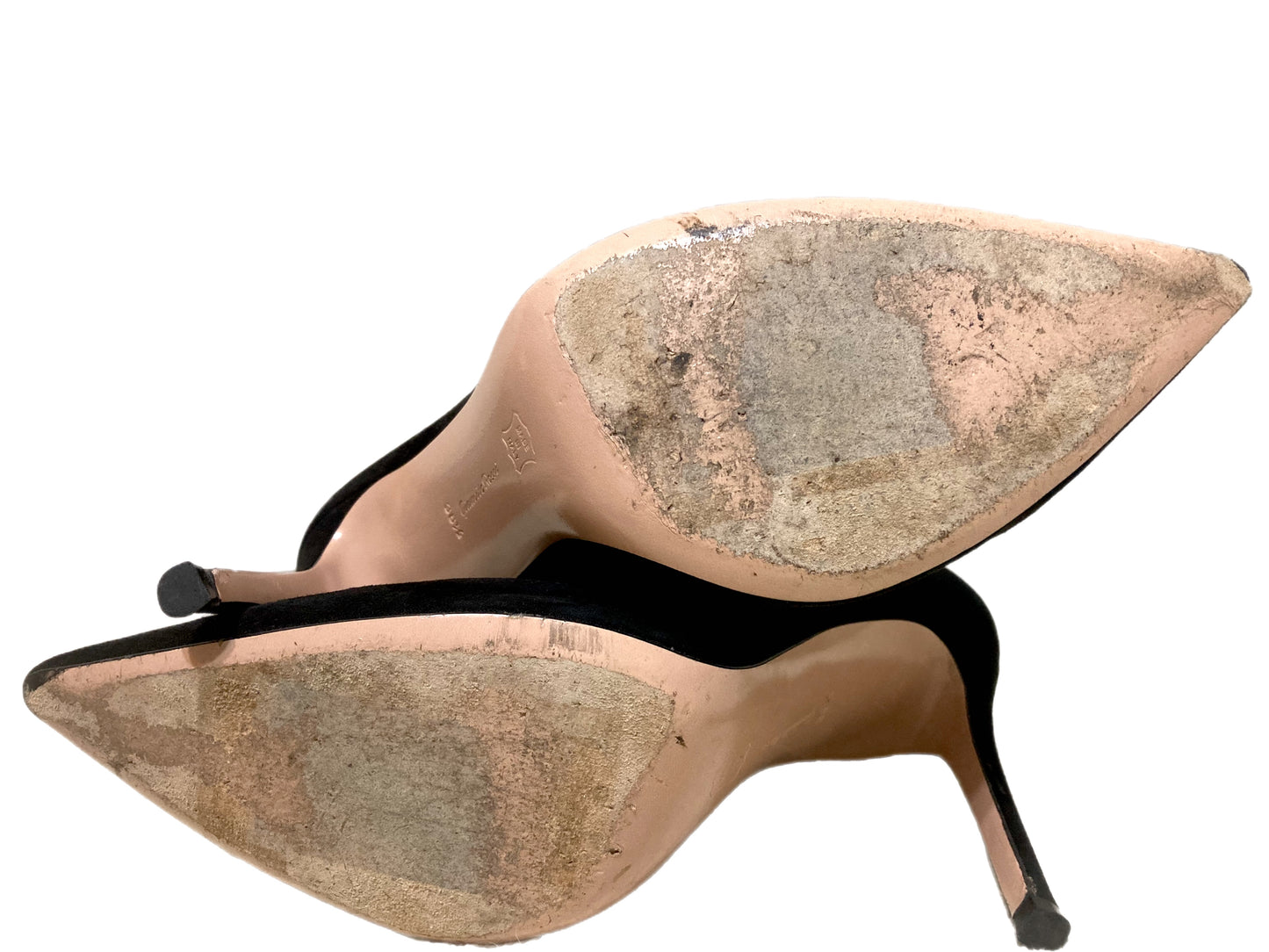 GIANVITO ROSSI Suede Ellipsis Pumps Black Size 38.5